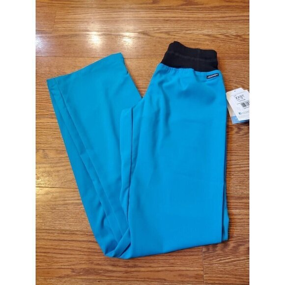 Jockey Scrub‎ Pants Women's Size XXS TALL Turquoise Elastic Waist Pocket NWT - Picture 8 of 8